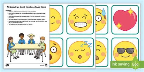 😊 All About Me Emoji Emotions Snap Game | Primary Resources