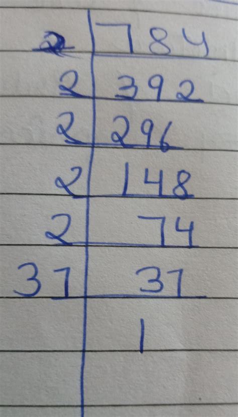 Find the square root of 784 using prime factorisation method. - Brainly.in