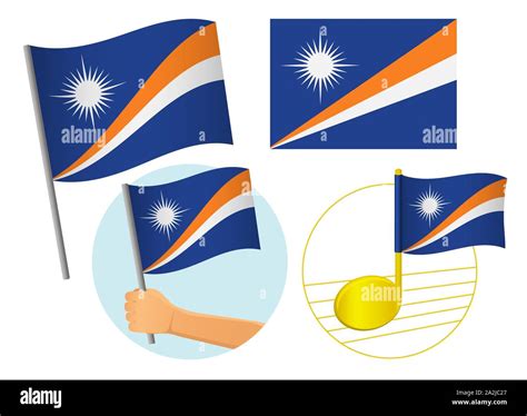 Marshall Islands flag icon set. National flag of Marshall Islands ...