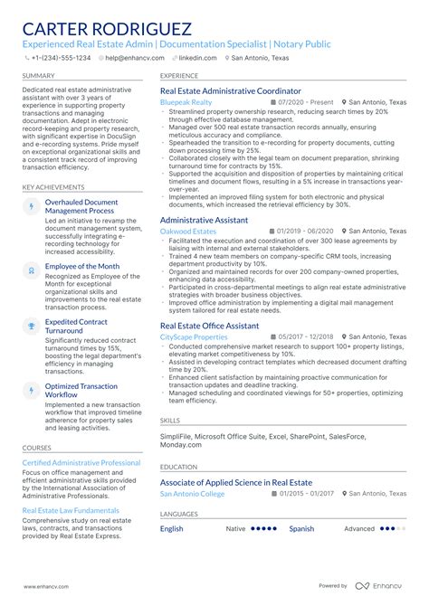 10 Real Estate Administrative Assistant Resume Examples & Guide for 2026