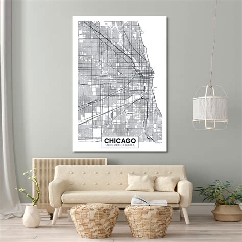 Detailed City Map Chicago USA – Artesty.com