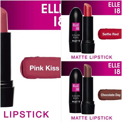 Buy Combo of Elle 18 Color Pop Matte Lip Color, Selfie Red, Pink Kiss ...