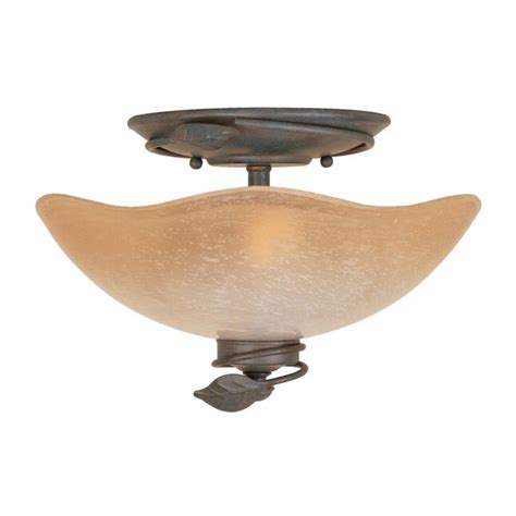 Designers Fountain Timberline 1-Light 13-in Old Bronze Semi-flush Mount ...