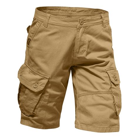 YDKZYMD Mens Long Cargo Shorts Cotton Elastic Waist Multi Pockets Big ...