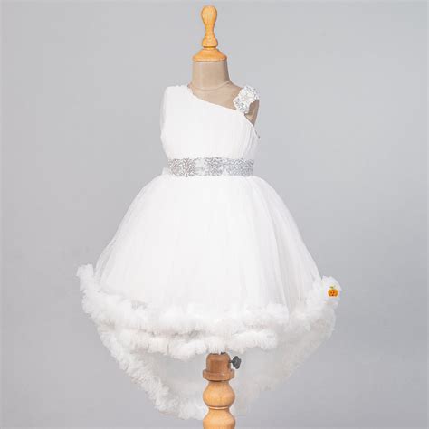 Buy White High Low Pattern Frock for Girls – Mumkins