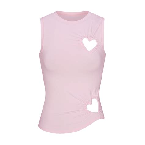 COTTON JERSEY HEART TANK | CHERRY BLOSSOM