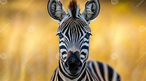 A Dramatic Close-up of a Zebra with Piercing Blue Eyes and Sharp ...