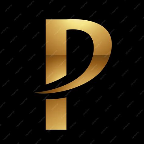 Premium Vector | Golden letter p symbol on a black background icon 9
