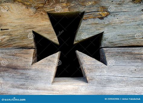 Ancient Wooden Cross in Wall Stock Photo - Image of peak, pyatigorsk ...