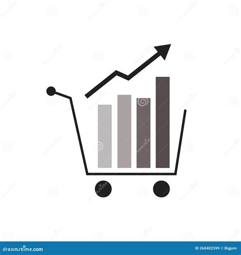 Shopping Cart with a Bar Chart Diagram. Vector Illustration Stock ...