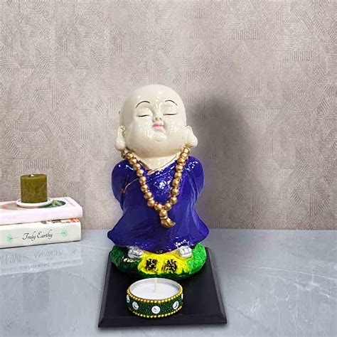 Buy Miniature Blue Baby Monk Buddha Showpiece – Stylish Decor Must-Have