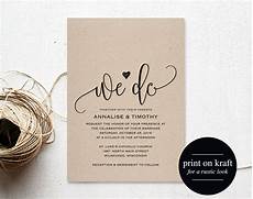 Rustic We Do Wedding Invitation by We Do Wedding Invitation Template Rustic Kraft Invitation Rustic We Do Wedding Invitation