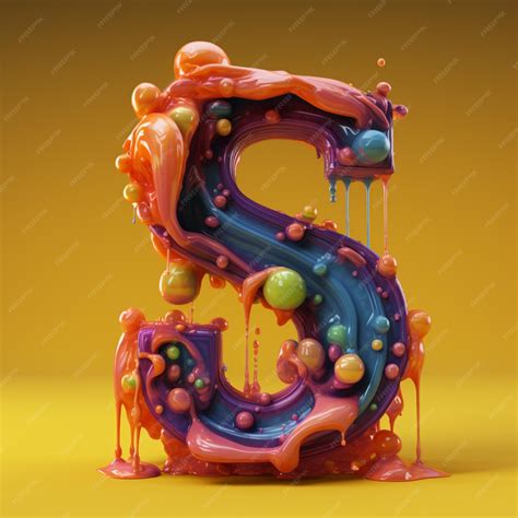 Premium AI Image | A close up of a colorful letter s with liquid pouring down generative ai