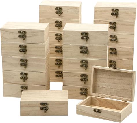 Amazon.com: 24-Pack Small Wood Box for Crafts 6"x4"x2" Unfinished ...