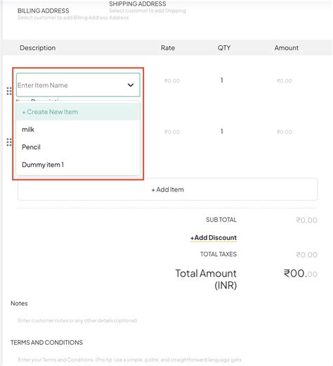 Create an Invoice