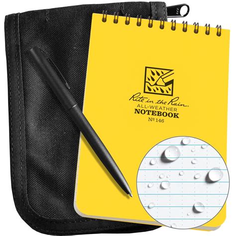 Rite in the Rain All-Weather 4" x 6" Top-Spiral Notebook Kit: Black ...