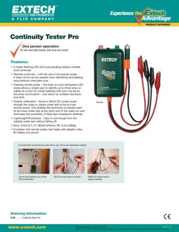 Image result for Continuity Testing Extech CT20