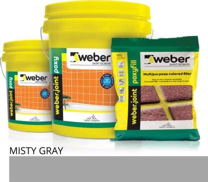 Weber Saint Gobain TILE EPOXY GROUT 5 KG(MISTY GRAY COLOR ) Crack ...