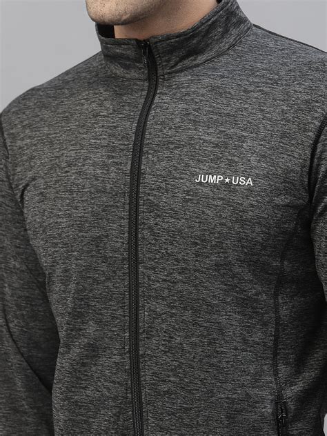 JUMP USA Training Men Black Rapid-Dry Solid Jackets