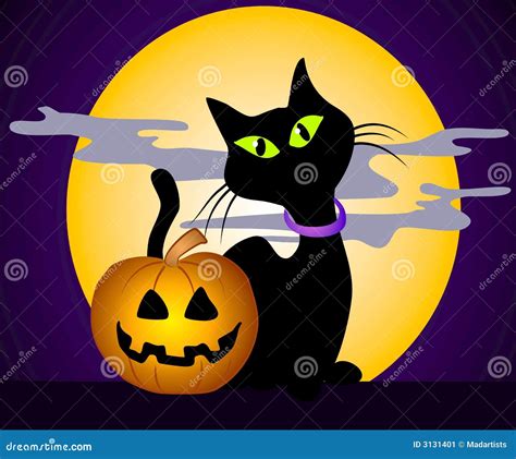 Black Cat Halloween Clip Art 3 Stock Illustration - Illustration of ...