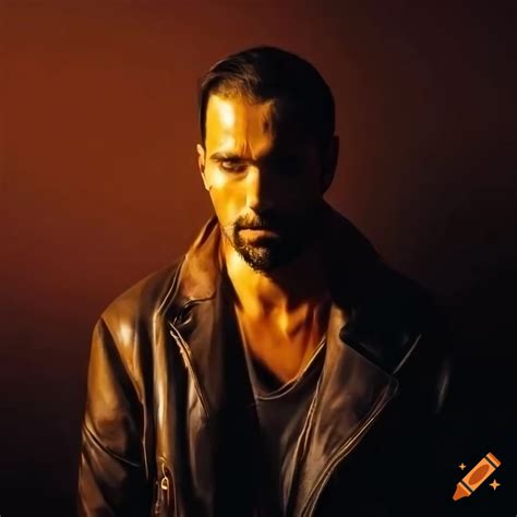 Intense portrait of a rugged spanish man with burn scars in san ...