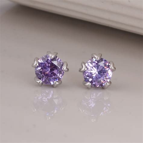 Purple 925 Sterling Silver Stud Earrings – PALMONAS