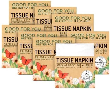 Honest Home 2 Ply Tissue Paper Napkins | 400 Pulls | 50 Pulls x 8 Boxes ...