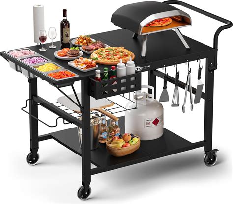 Leteuke Pizza Oven Table, Grill Cart Table for India | Ubuy