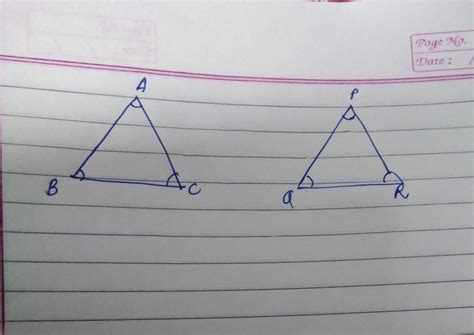 it is given that triangle ABC~triangle PQR is it true to say angle B ...