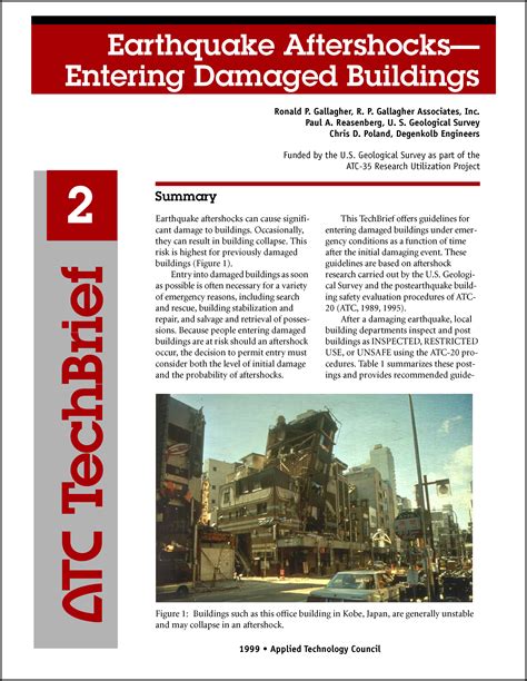 Publications :: Earthquake Aftershocks - Entering Damaged Buildings ...