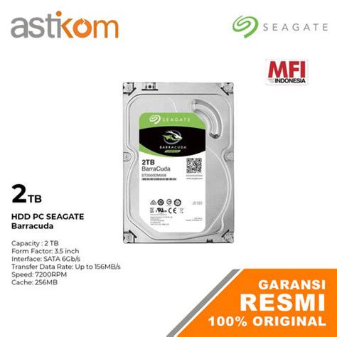 Jual Harddisk PC SEAGATE Barracuda 2TB SATA 3 6.0Gb/s 3.5" | By Astikom ...