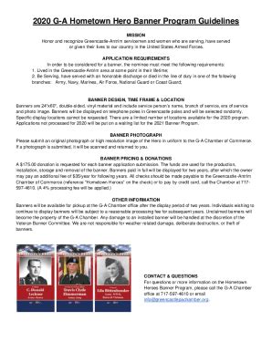 Fillable Online Banners to honor Greencastle-Antrim Hometown Heroes Fax ...