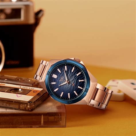 Buy Online Vyb Quest By Fastrack Quartz Analog Blue Dial Rose Gold ...