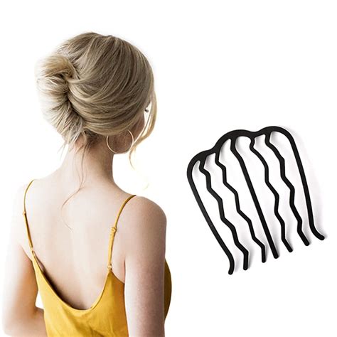 Metal Side Hair Comb U Shape Hair Combs French Hair Clip Stick Hair ...