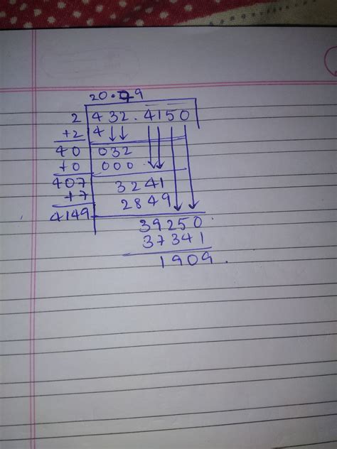 find square root of 432.415 upto two decimal place - Brainly.in