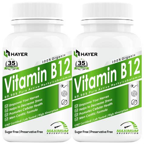 HAYER Vitamin B12 Supplements For Men, Methylcobalamin (Vit B 12), B1 ...