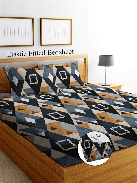 Buy DECORUM Glace Cotton Fitted 1 Bedsheet King Size (72"x78") | All ...