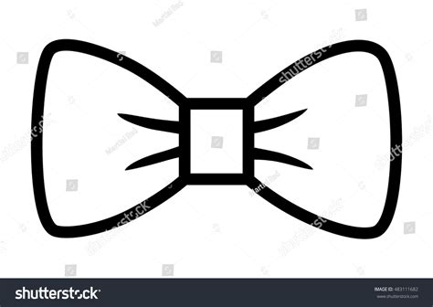 Bow Tie Bowtie Fashion Accessory Line Stock Vector (Royalty Free ...