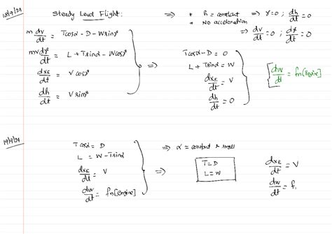 Steady level flight - Steady Level Flight: constant dh at O A NO ...