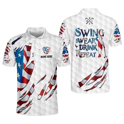 Lasfour Personalized Crazy Golf Shirts for Men, Funny Golf Shirts for ...