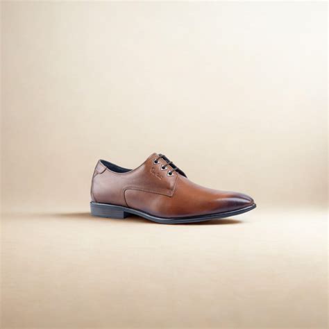 Pierre Cardin Tuscan Cognac Derby Leather Shoes for Men | Italian Style