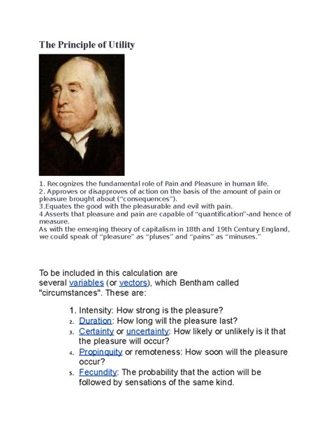 THE Principle OF Utility AND Felicific Calculus - The Principle of ...