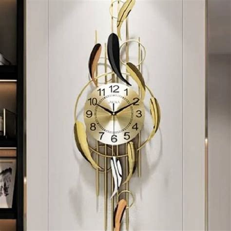 Stylish Black & Gold Metal Wall Clock HT - BuildHUB