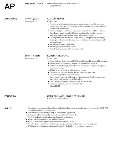 Image result for Unix Shell Scripting Model Resume