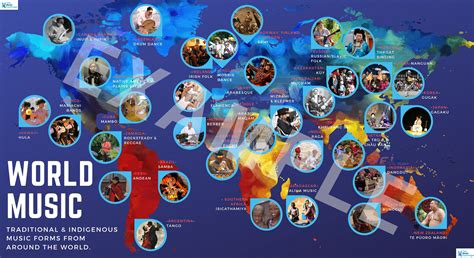 World Music Map - INFOGRAPHIC + MUSIC EXAMPLES | Music for studying, World music, Music genre list