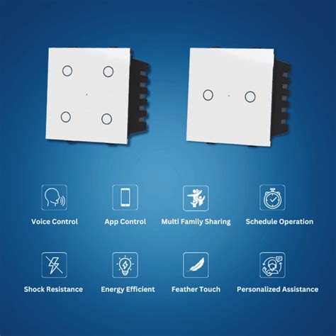 Wynbee Smart 8 Module Touch Switch Board | 4 Relay Touch Switch, 2 Rel ...