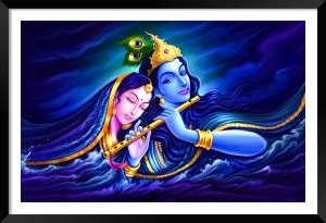 DBrush Radha Krishna wall Art Laminated Coated Painting With Framed ...