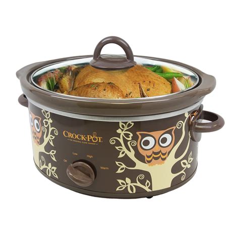 Crock Pot Slow Cooker- Rare Owl Pattern on Oval Pot 4qt | Crock pot ...