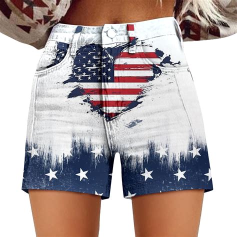 HEILAU 4th of July Shorts for Women Independence Day Summer Print ...