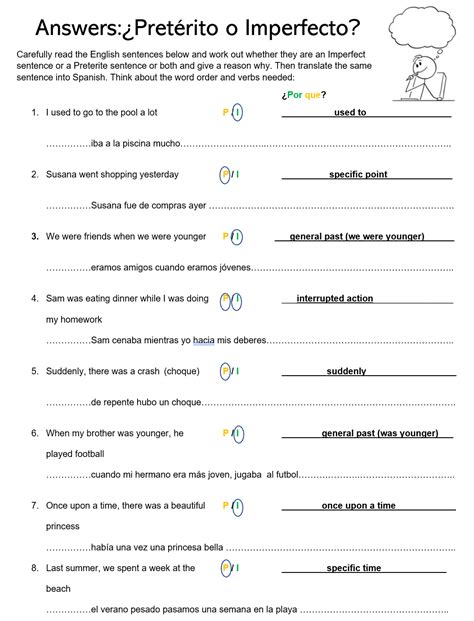 Spanish Preterite And Imperfect Practice Worksheets